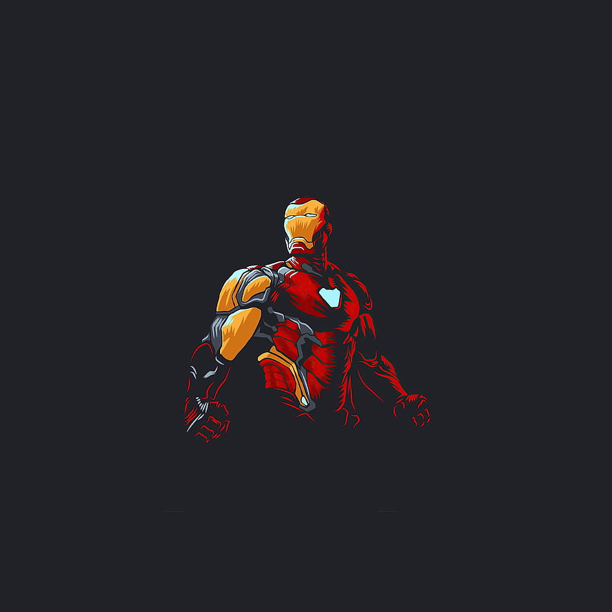 Iron Man Mark 85 Armor Concept Art in Red and Gold on Dark Background, Iron man, new suit, 2020 artwork HD phone wallpaper