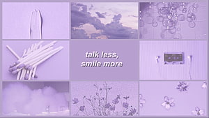 Light Purple Aesthetic Collage With Inspirational Quote And Floral Elements HD wallpaper