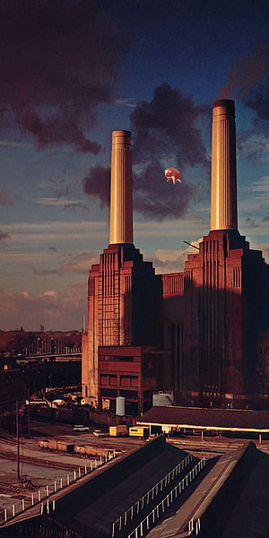 Pink Floyd Animals Album Cover Artwork with Industrial Power Station and Flying Pig HD phone wallpaper