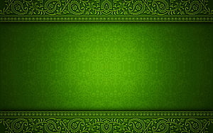Vintage Green Floral Damask Pattern with Ornate Paisley Border Design HD wallpaper
