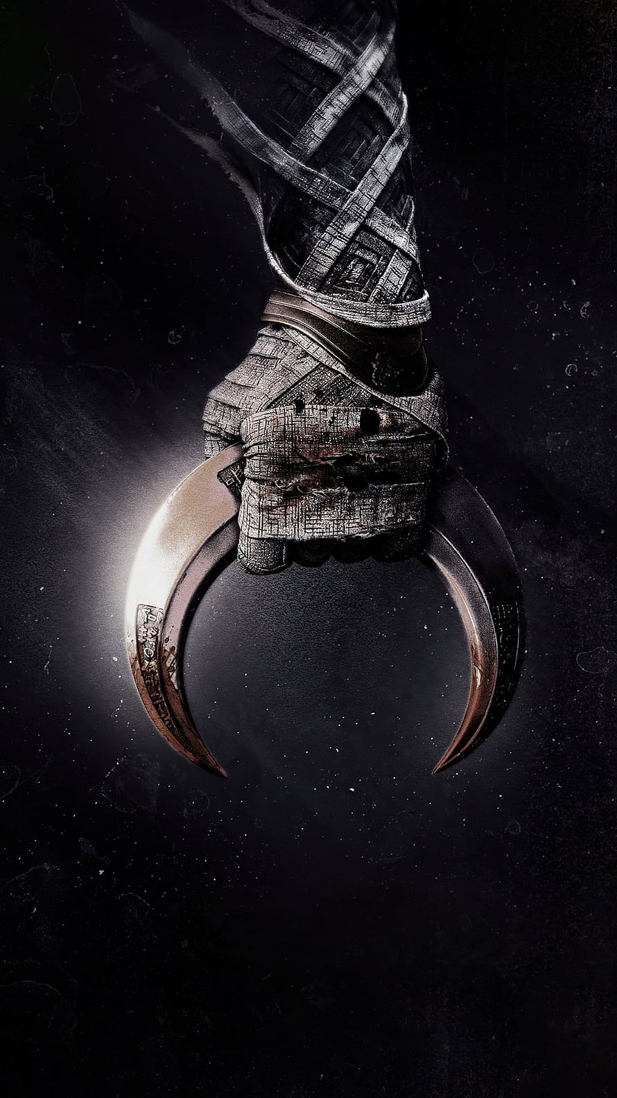 Moon Knight Marvel Cinematic Universe Dark Metallic Clawed Fist Concept Art HD phone wallpaper