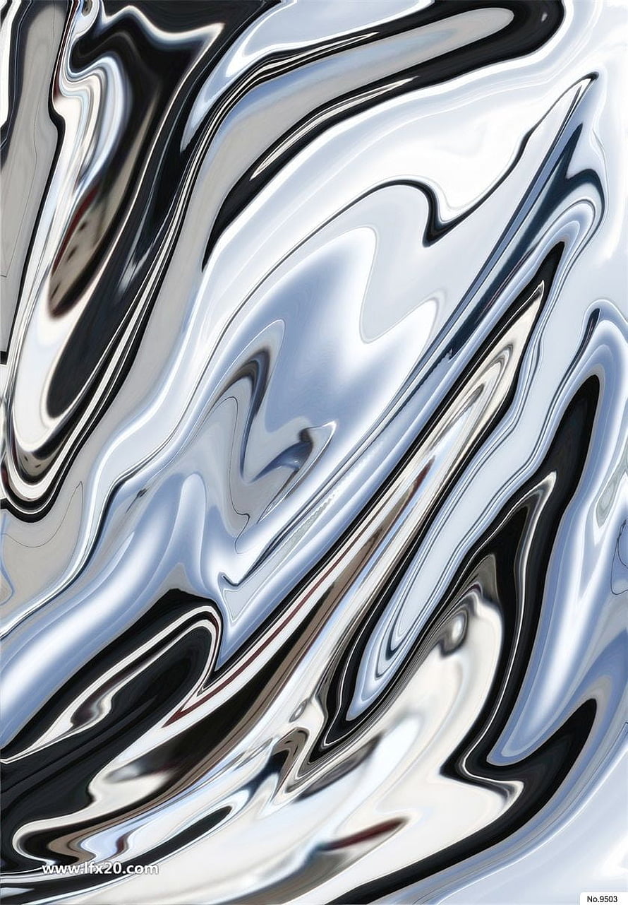 Abstract Liquid Metal Chrome Waves Wallpaper HD phone wallpaper