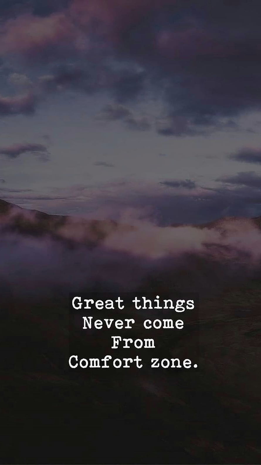 Motivational Quote About Comfort Zone Over Misty Mountain Landscape HD phone wallpaper