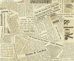 Vintage Newspaper Print Background with Inspirational Quotes and Typography HD wallpaper