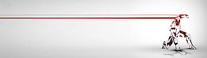 Minimalist Red and White Warrior Illustration with Long Sword on Plain Background HD wallpaper