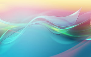 Abstract Pastel Gradient Waves With Translucent Ribbons And Soft Color Blends HD wallpaper