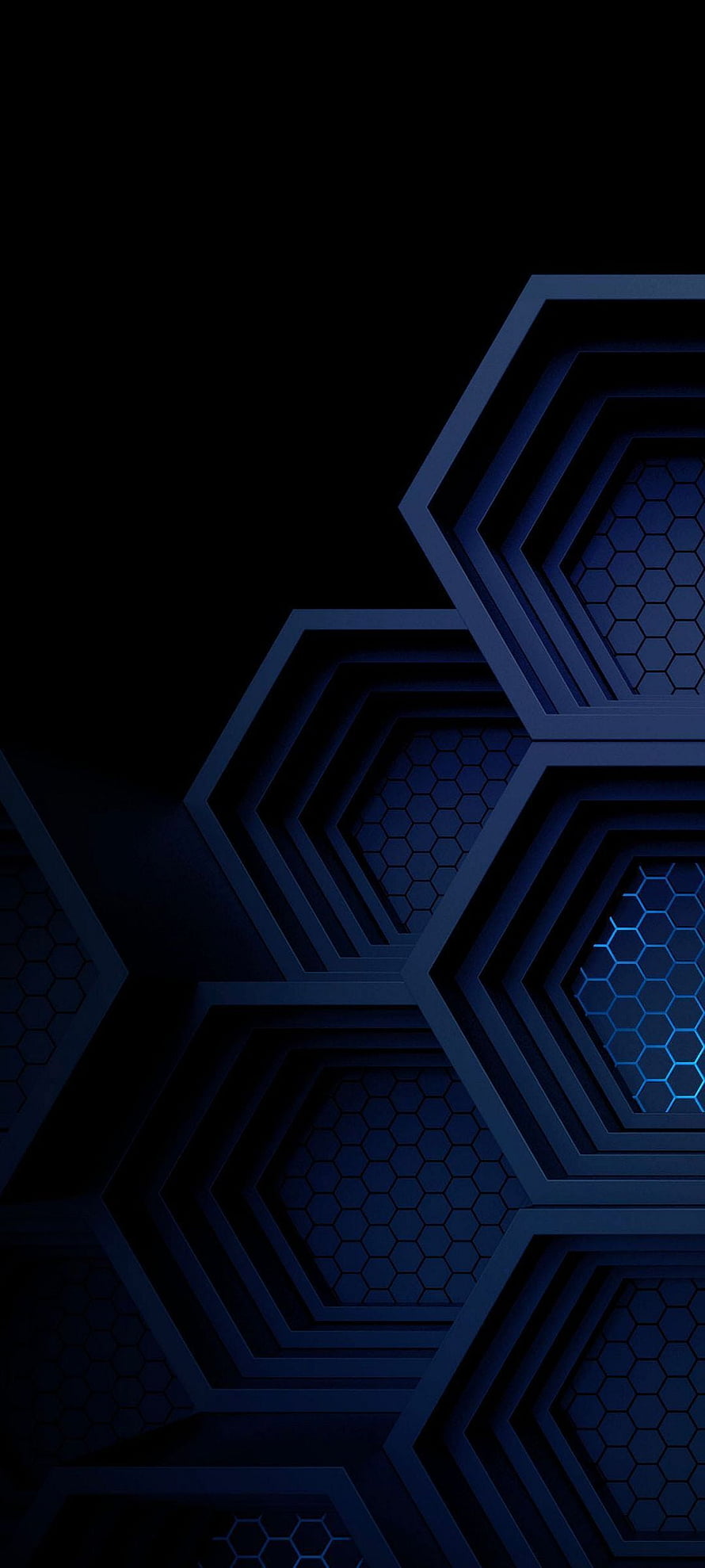 Dark Blue Hexagonal Honeycomb Pattern Abstract Geometric Background HD phone wallpaper