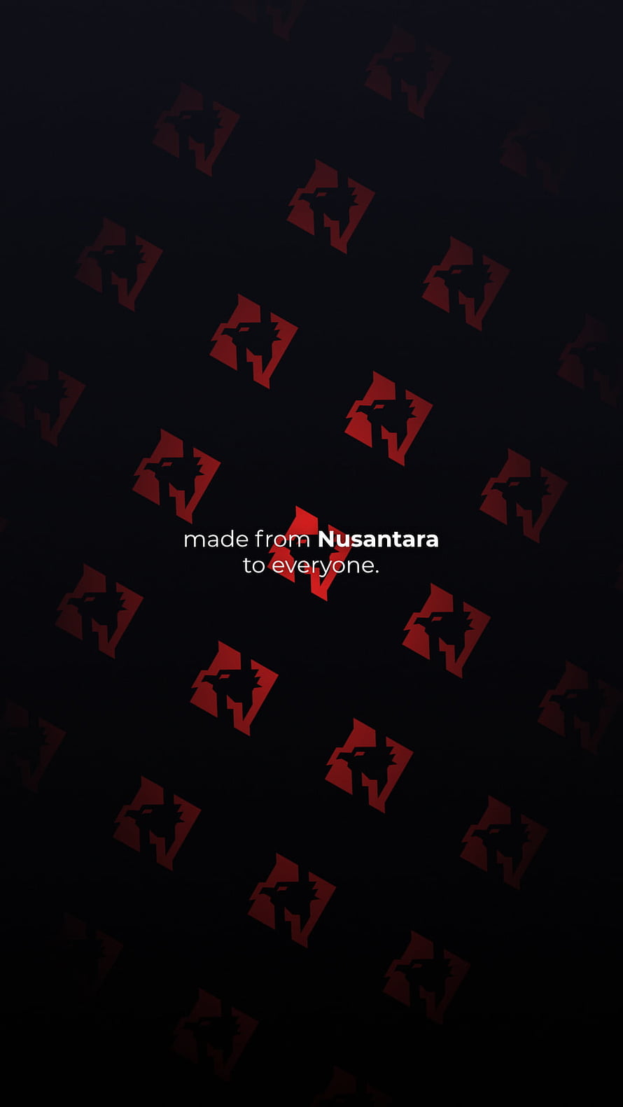 Nusantara Mobile Game Logo Wallpaper with Red Silhouette Pattern HD phone wallpaper