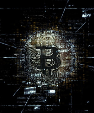 Bitcoin Circuit Board Design with Digital Data Streams and Cryptocurrency Symbol HD phone wallpaper