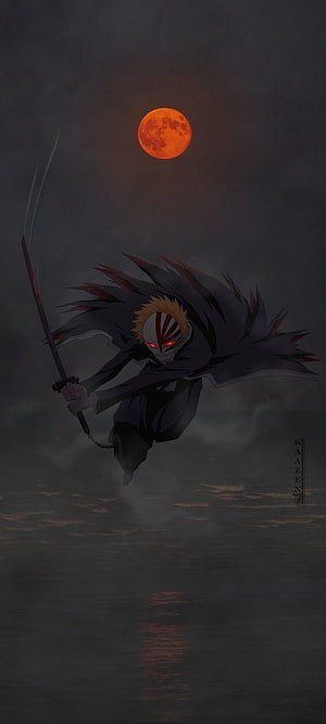 Ichigo Kurosaki Final Getsuga Tenshin Mask Bleach Anime Wallpaper HD phone wallpaper