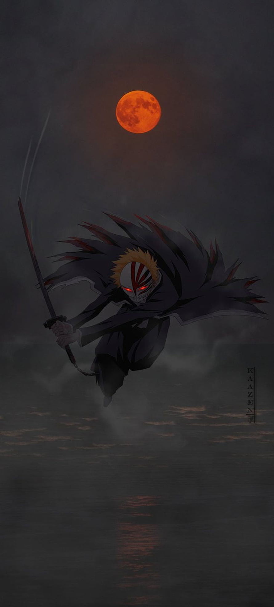 Ichigo Kurosaki Final Getsuga Tenshin Mask Bleach Anime Wallpaper HD phone wallpaper