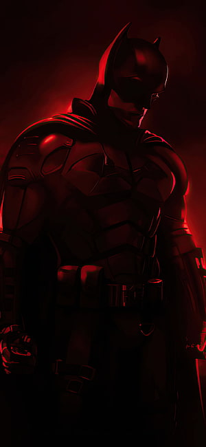 The Batman 2021 Dark Armor Concept Art with Dramatic Red Rim Lighting, The Batman 2021 Robert Pattinson XS, 10, X , , Background, and , The Batman HD phone wallpaper