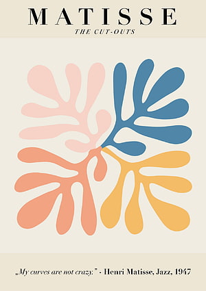 Henri Matisse Cut-Outs Exhibition Poster with Abstract Organic Shapes HD phone wallpaper