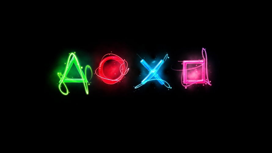 Neon Glowing Xbox Controller Symbols A B X Y On Black Background HD wallpaper