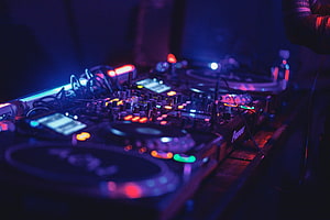 Pioneer DJ Controller Setup Under Neon Club Lighting HD wallpaper