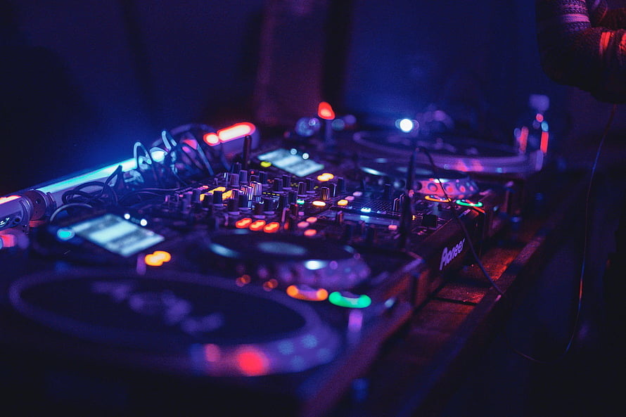 Pioneer DJ Controller Setup Under Neon Club Lighting HD wallpaper