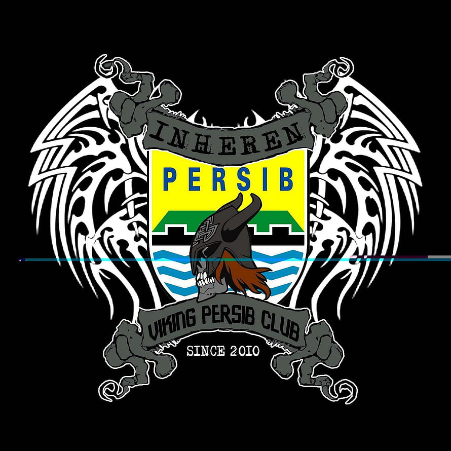 Persib Bandung Viking Club Emblem with Tribal Wings and Viking Skull HD phone wallpaper