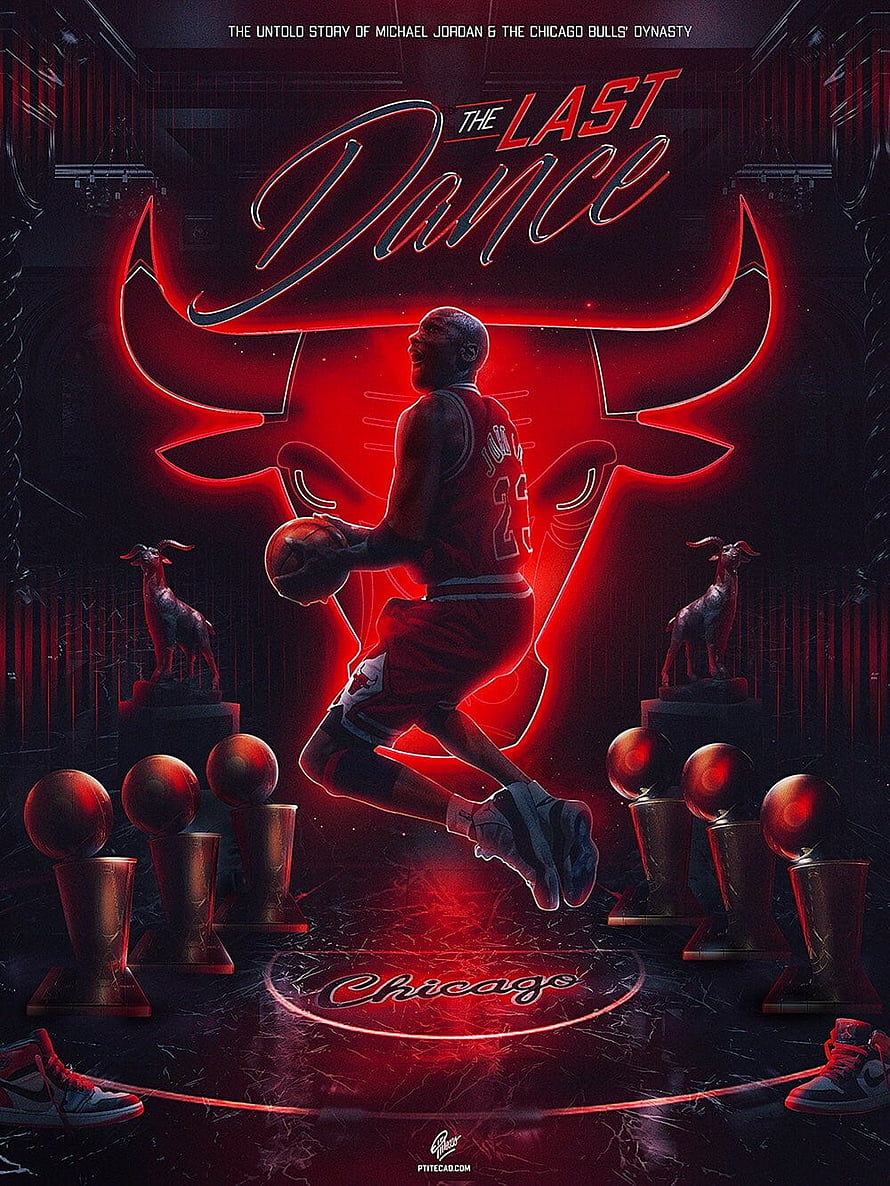 Michael Jordan Chicago Bulls The Last Dance Neon Artwork HD phone wallpaper