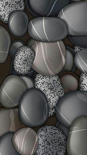 Monochromatic Pebble Pattern with Smooth Stones and Speckled Textures HD phone wallpaper