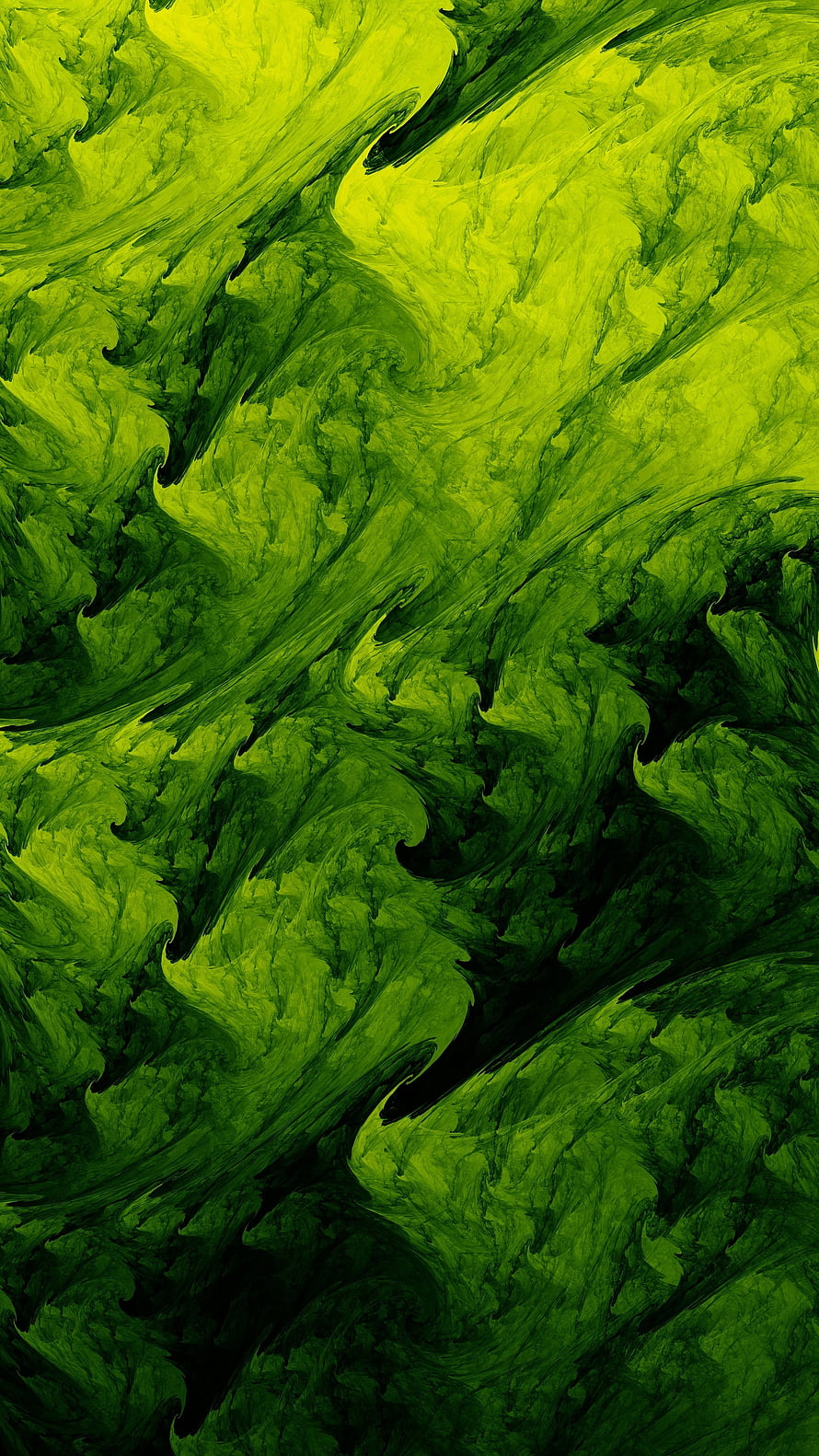 Abstract Green Ink Swirls and Fluid Art Patterns HD phone wallpaper