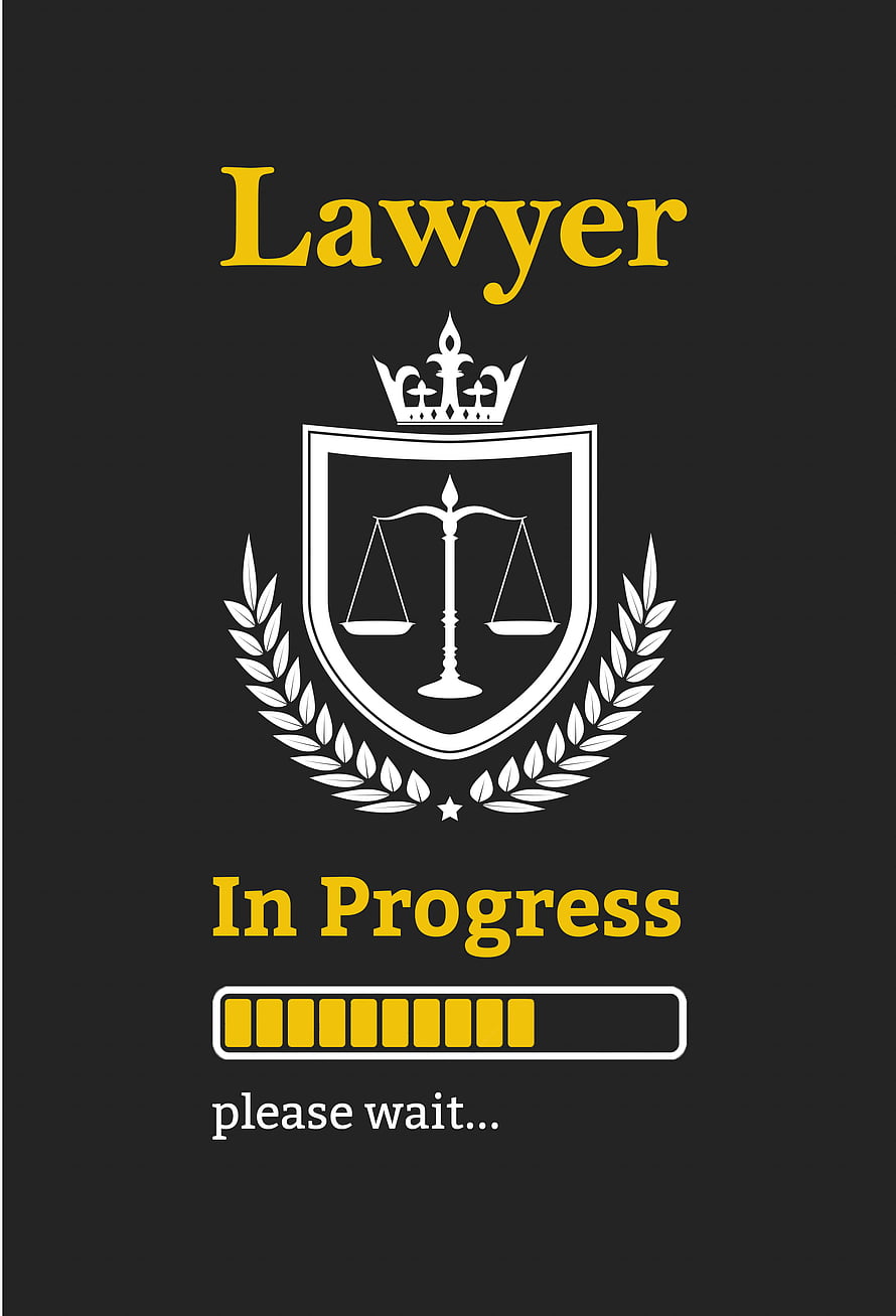 Lawyer In Progress Loading Bar Graphic With Scales Of Justice Shield And Crown On Black Background HD phone wallpaper