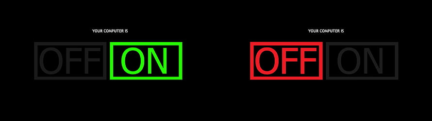 Minimalist Computer Power Status Toggle Switch Graphic With Green On And Red Off Indicators HD wallpaper