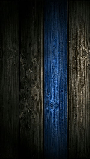 Dark Wood Planks With Blue Neon Light Strip Background HD phone wallpaper