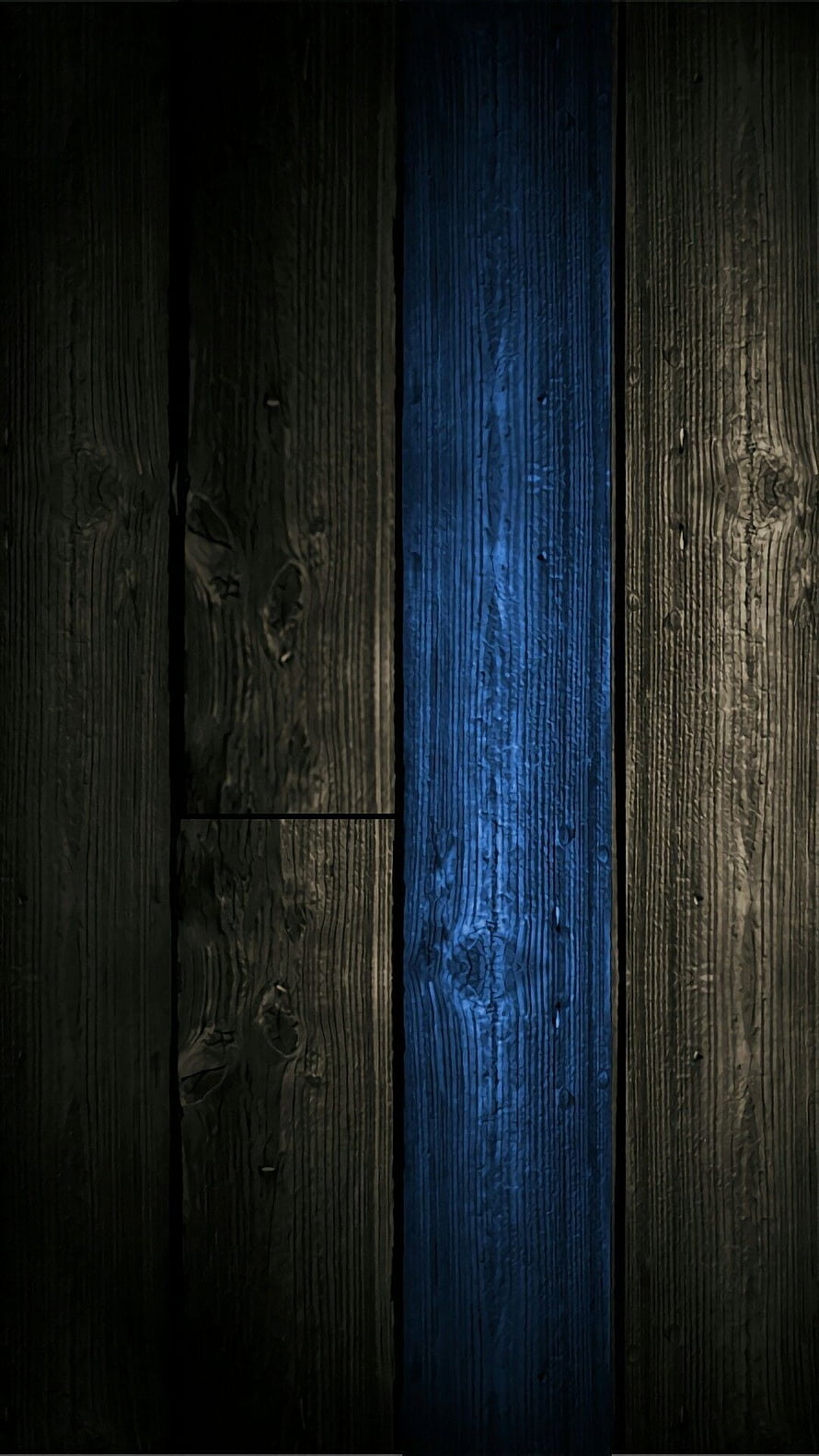 Dark Wood Planks With Blue Neon Light Strip Background HD phone wallpaper