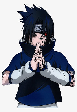 Sasuke Uchiha with Curse Mark and Sharingan in Naruto Anime HD phone wallpaper