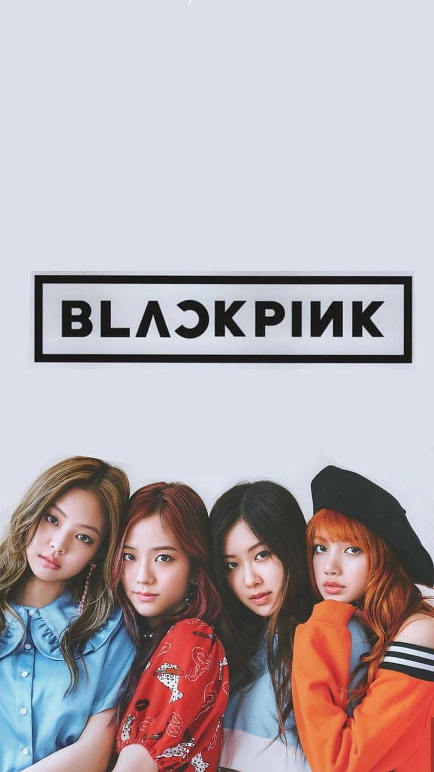 Blackpink K-pop Group Portrait Wallpaper with Logo HD phone wallpaper