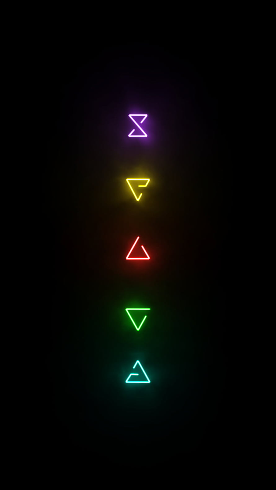 The Witcher School of Signs Neon Glyphs on Black Background HD phone wallpaper