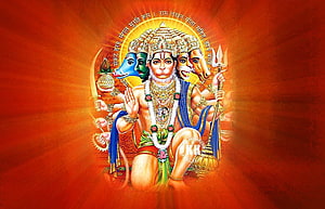 Panchmukhi Hanuman Wallpaper - Five-Faced Hindu Deity Art, Panchmukhi Hanuman HD wallpaper