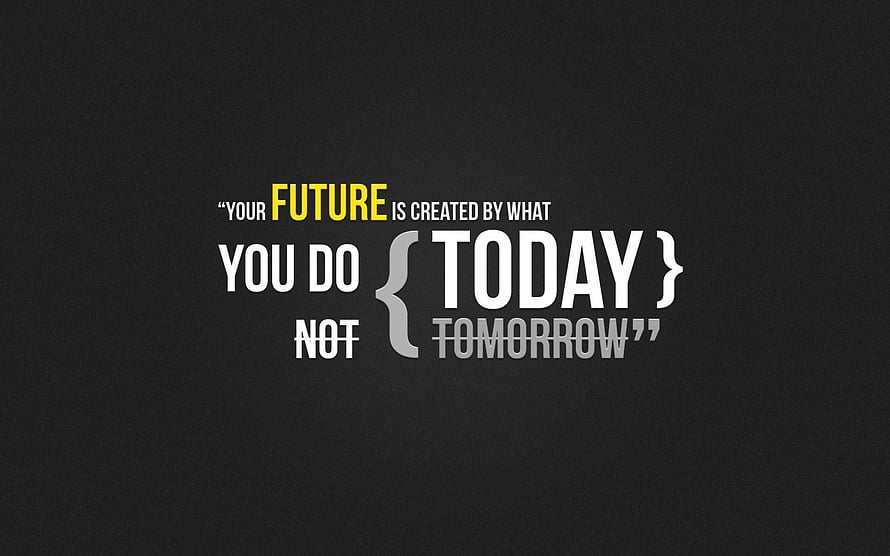 Minimalist Motivational Typography on Dark Background with Yellow Accent HD wallpaper