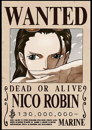 Nico Robin Wanted Poster One Piece Anime Character Illustration HD phone wallpaper