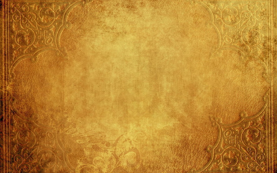 Vintage Gold Ornate Frame with Floral Scrollwork and Aged Parchment Texture HD wallpaper