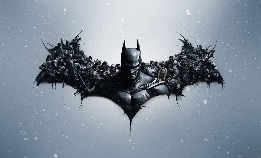 Batman and the Dark Knight Trilogy Heroes Forming the Bat-Signal Logo in Snow, Game, Batman: Arkham Origins, batman batch HD wallpaper