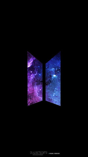 BTS Logo Aesthetic Wallpaper Featuring Cosmic Nebula and Starry Sky Design HD phone wallpaper