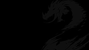Dark Dragon Silhouette on Black Background, Minimalist Fantasy Creature Art HD wallpaper