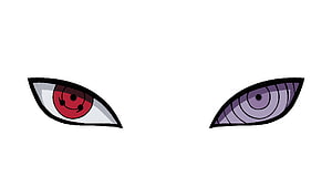 Naruto Sharingan and Rinnegan Eye Illustration on White Background HD wallpaper