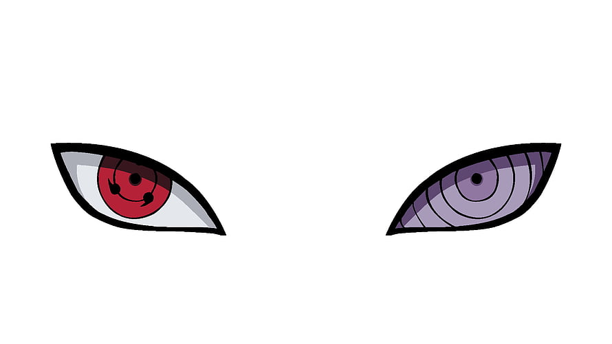 Naruto Sharingan and Rinnegan Eye Illustration on White Background HD wallpaper