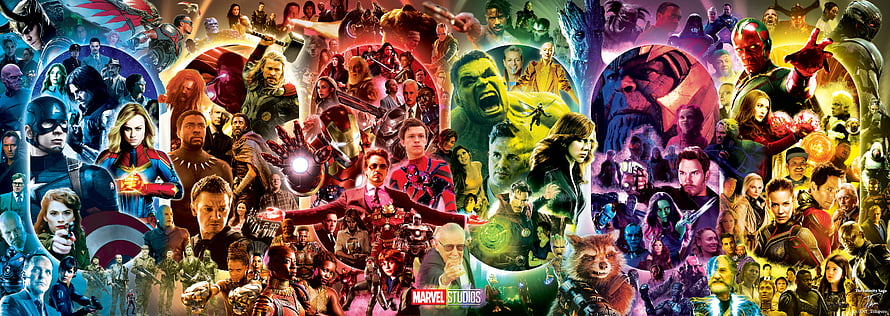Marvel Studios Cinematic Universe Character Collage Featuring Avengers Guardians And More HD wallpaper