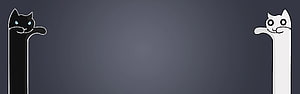 Minimalist Black and White Cat Illustration on Dark Gray Background HD wallpaper