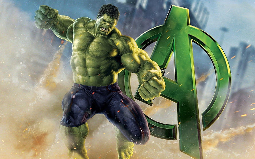 The Incredible Hulk Punching With Avengers Logo In Background HD wallpaper