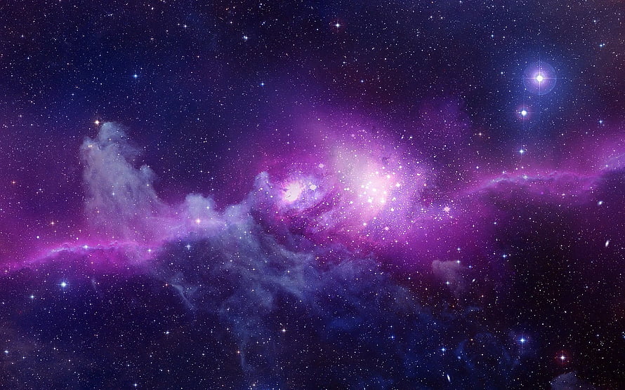Vibrant Purple Nebula and Star Field in Deep Space HD wallpaper