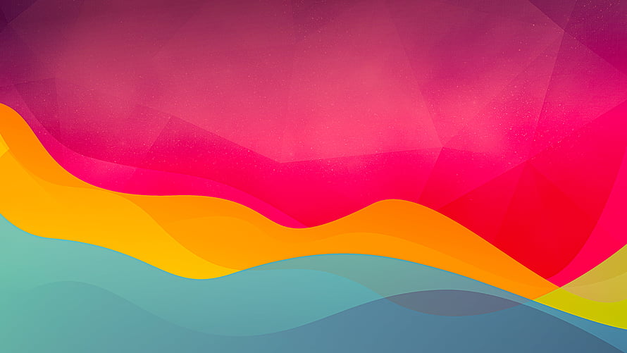 Vibrant Abstract Waves With Pink Orange And Teal Gradient Layers HD wallpaper