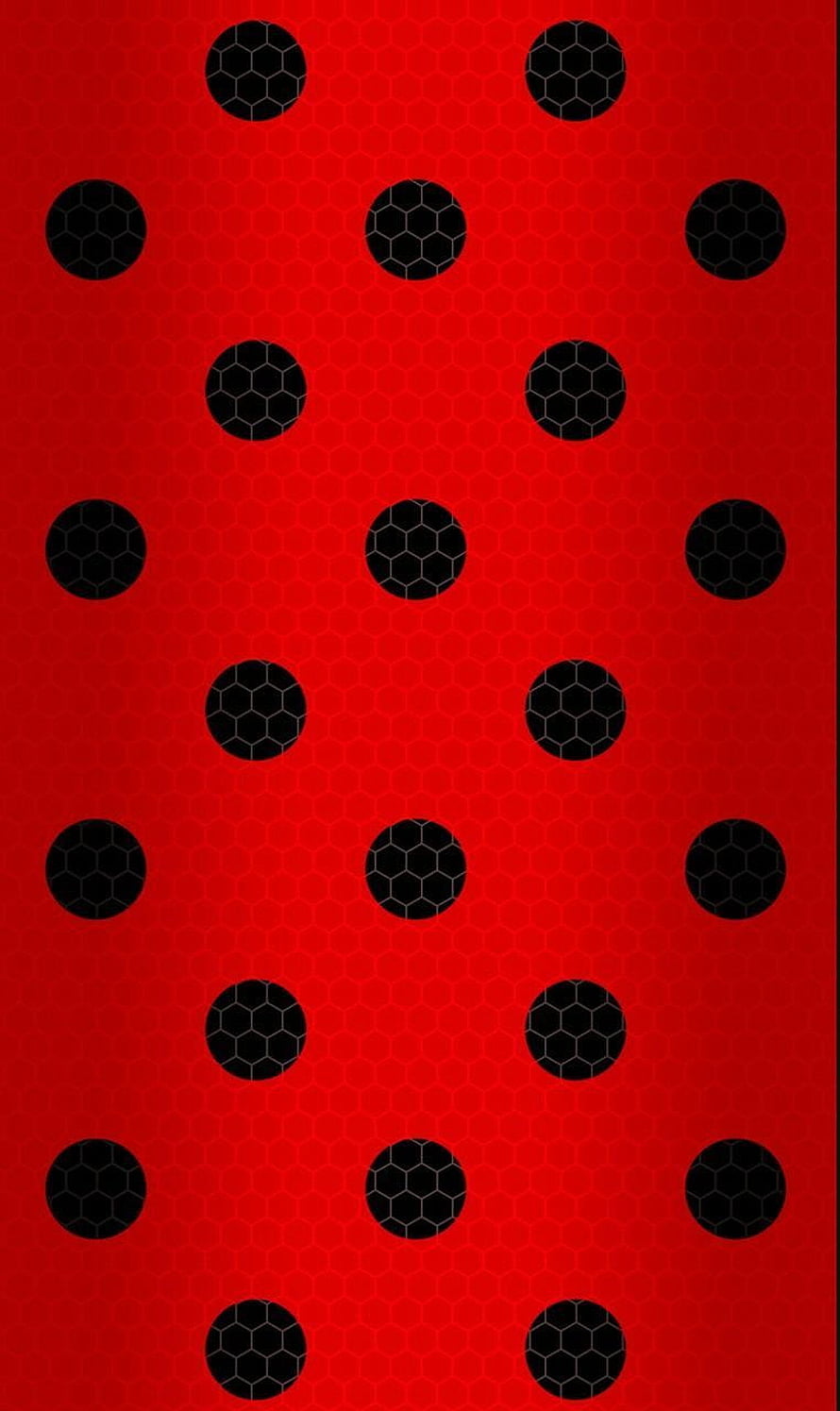 Miraculous Ladybug Red and Black Polka Dot Pattern Wallpaper HD phone wallpaper