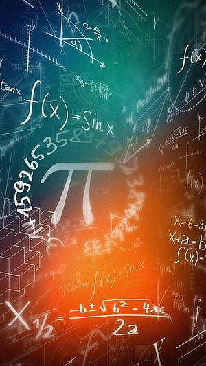 Abstract Mathematics Background With Pi Symbol, Quadratic Formula, And Calculus Equations On Gradient Canvas HD phone wallpaper