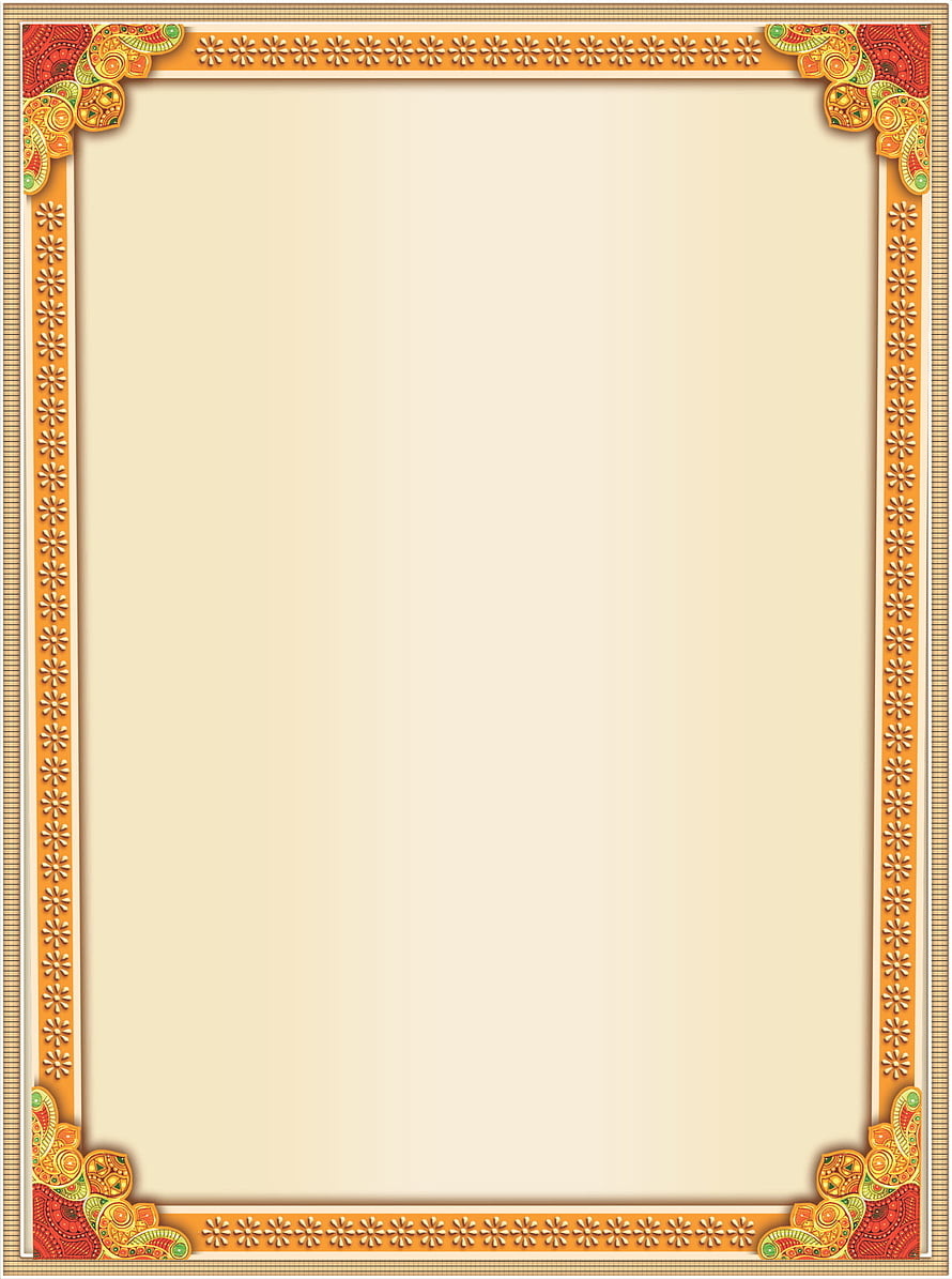 Decorative Indian Style Frame With Paisley Corners And Floral Border HD phone wallpaper