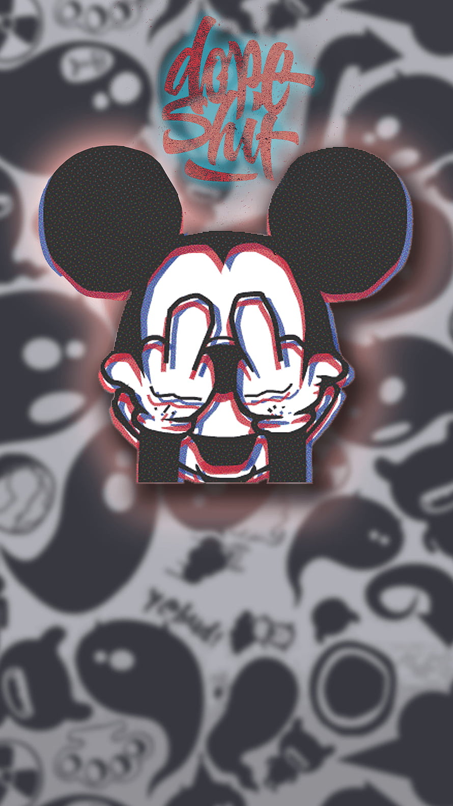 Mickey Mouse Covering Eyes Street Art Style Digital Illustration HD phone wallpaper