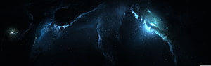 Deep Space Nebula with Glowing Blue Gas Clouds and Distant Stars HD wallpaper